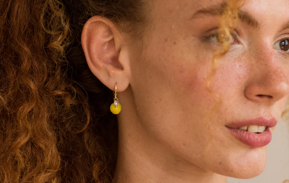 Boucle d'oreille citron